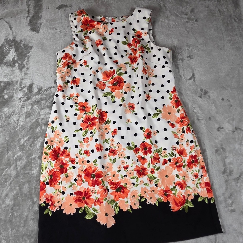 ALYX Floral Polka Dot Sleeveless Shift Dress Size 12 Summer Cottagecore